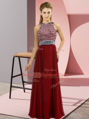 Sleeveless Beading Side Zipper Prom Evening Gown