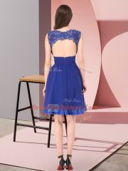 Sumptuous Scoop Sleeveless Chiffon Dama Dress Beading and Appliques Backless