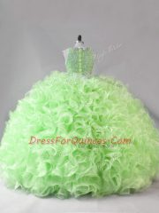 Floor Length Zipper 15 Quinceanera Dress for Sweet 16 and Quinceanera with Beading