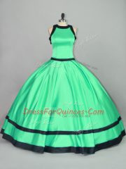 Apple Green Ball Gown Prom Dress Sweet 16 and Quinceanera with Ruching Scoop Sleeveless Zipper