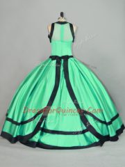 Apple Green Ball Gown Prom Dress Sweet 16 and Quinceanera with Ruching Scoop Sleeveless Zipper