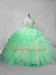 Exceptional Organza Sleeveless Sweet 16 Dresses and Beading and Pick Ups