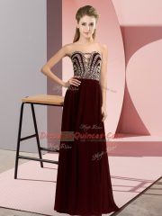 Glittering Brown Sleeveless Chiffon Lace Up Evening Dress for Prom and Party