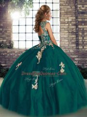 Sleeveless Beading and Appliques Lace Up Quinceanera Gown