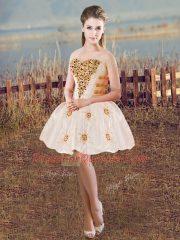 Admirable White And Red Sleeveless Beading and Ruffled Layers Floor Length Quinceanera Gown