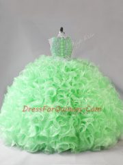 Suitable Sleeveless Beading Zipper Quinceanera Gowns