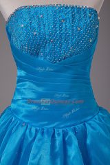 Custom Made Floor Length Ball Gowns Sleeveless Blue Vestidos de Quinceanera Lace Up