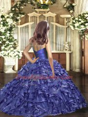 Floor Length Lavender Pageant Dresses Organza Sleeveless Ruffles