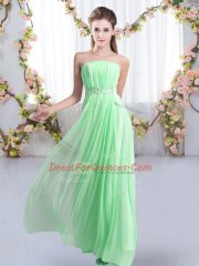 Sleeveless Sweep Train Beading Lace Up Damas Dress