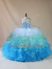 Hot Sale Multi-color Sweetheart Lace Up Beading and Ruffles Sweet 16 Quinceanera Dress Sleeveless