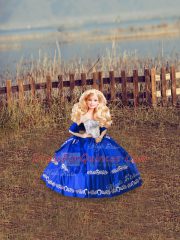 Superior Royal Blue Ball Gowns Satin Sweetheart Sleeveless Beading and Embroidery Floor Length Lace Up Quince Ball Gowns