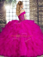 Custom Design Floor Length Lace Up Sweet 16 Dress Green for Military Ball and Sweet 16 and Quinceanera with Beading and Ruffles