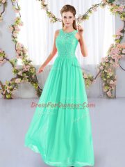 Flirting Apple Green Scoop Zipper Lace Quinceanera Court Dresses Sleeveless