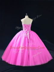 Floor Length Lilac Vestidos de Quinceanera Tulle Sleeveless Beading
