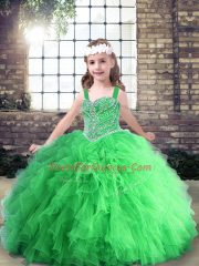Beading Evening Gowns Lace Up Sleeveless Floor Length