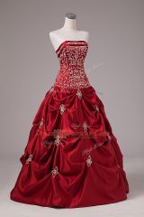 Fitting Sleeveless Embroidery and Pick Ups Lace Up Quinceanera Dresses