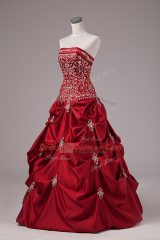 Fitting Sleeveless Embroidery and Pick Ups Lace Up Quinceanera Dresses