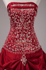 Fitting Sleeveless Embroidery and Pick Ups Lace Up Quinceanera Dresses