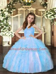 Sleeveless Ruffles Lace Up Pageant Dress for Teens