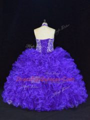 Hot Selling Sleeveless Beading and Ruffles Lace Up Quinceanera Dresses