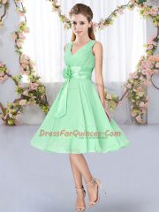 Sleeveless Hand Made Flower Lace Up Dama Dress for Quinceanera