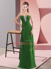 Chiffon Sleeveless Floor Length Homecoming Dress and Beading