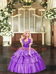 Floor Length Ball Gowns Sleeveless Lavender 15 Quinceanera Dress Lace Up