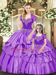 Floor Length Ball Gowns Sleeveless Lavender 15 Quinceanera Dress Lace Up