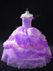 Artistic Organza Sleeveless Sweet 16 Dress and Beading and Appliques and Sequins