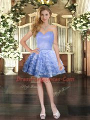 Ball Gowns Prom Party Dress Lavender Sweetheart Organza Sleeveless Mini Length Lace Up