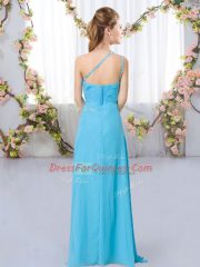 Green One Shoulder Neckline Beading Vestidos de Damas Sleeveless Zipper
