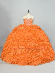 New Arrival Ball Gowns Sleeveless Orange Quince Ball Gowns Lace Up