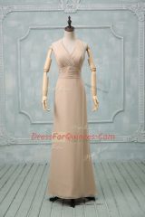 Chiffon Sleeveless Floor Length Evening Dress and Ruching