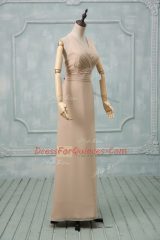 Chiffon Sleeveless Floor Length Evening Dress and Ruching