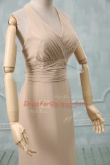 Chiffon Sleeveless Floor Length Evening Dress and Ruching