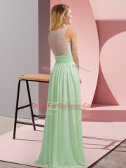 Colorful Apple Green Vestidos de Damas Wedding Party with Beading Scoop Sleeveless Side Zipper