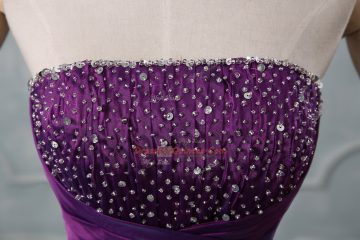 Discount Strapless Sleeveless Lace Up Quinceanera Gown Purple Organza