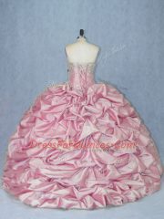 Tulle Sleeveless Sweet 16 Dress Brush Train and Beading and Appliques and Pick Ups