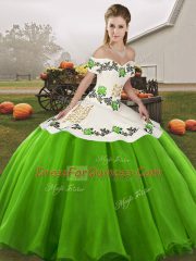 Free and Easy Organza Sleeveless Floor Length Sweet 16 Dresses and Embroidery