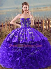 New Arrival Fabric With Rolling Flowers Sleeveless Quinceanera Dresses Brush Train and Embroidery and Ruffles