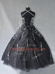 Sleeveless Lace Up Floor Length Beading Quinceanera Gown
