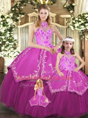 High End Sleeveless Embroidery Lace Up 15 Quinceanera Dress