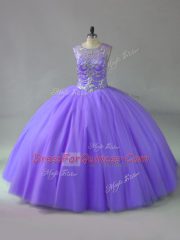 Dynamic Lavender Vestidos de Quinceanera Scoop Sleeveless Lace Up