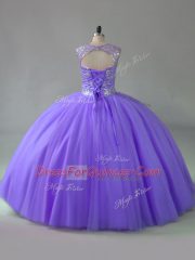 Dynamic Lavender Vestidos de Quinceanera Scoop Sleeveless Lace Up
