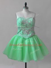Mini Length Dress for Prom Sweetheart Sleeveless Lace Up