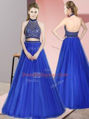 Fabulous Sleeveless Backless Floor Length Beading Prom Dress