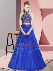 Fabulous Sleeveless Backless Floor Length Beading Prom Dress