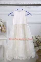 Custom Made Sleeveless Beading and Lace Zipper Flower Girl Dresses for Less