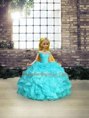 Captivating Sleeveless Lace Up Floor Length Beading and Ruffles Sweet 16 Quinceanera Dress