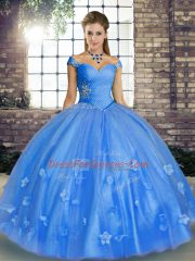 Sleeveless Beading and Appliques Lace Up 15 Quinceanera Dress